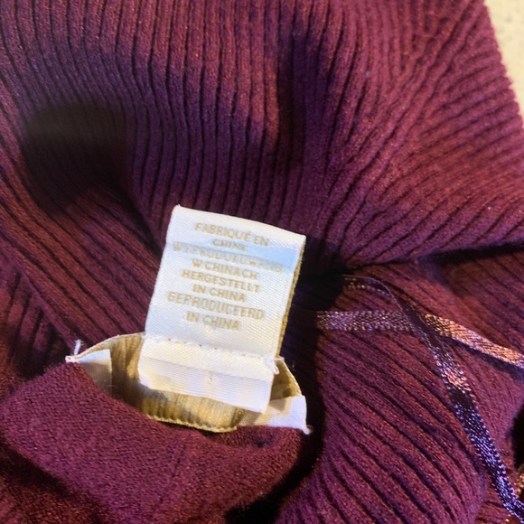 Cynthia Rowley maroon cowl neck sweater 3X - Picture 5 of 5